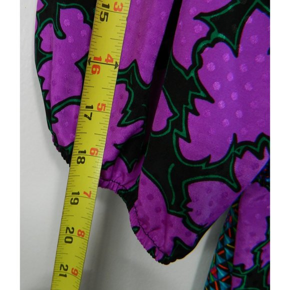 Assorti for Susan Freis Dress Vtg 1980's Purple Boho Pleated Flowing Large Flow - Picture 12 of 16